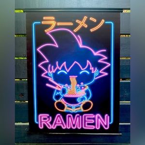 Cute Neon Poster Scroll Goku DBZ Japanese Style Retro Stylish Cool 24x32 inches